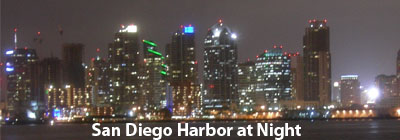 San Diego skyline at night.